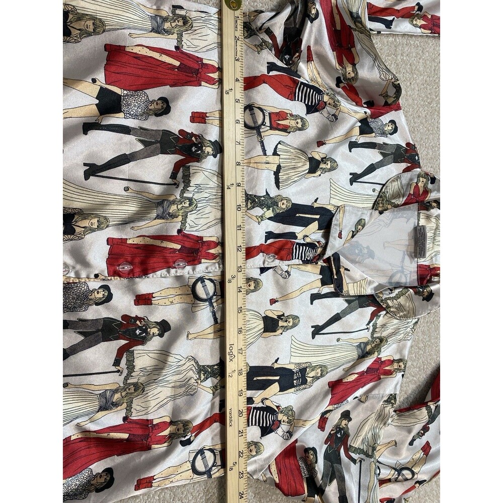 Taylor Swift Pajama Shirt Size M Multicolored AOP Red Taylor's Version Eras - Picture 10 of 15